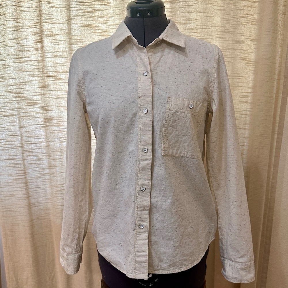 Madewell Donegal Flannel Shirt Ivory Size Small
